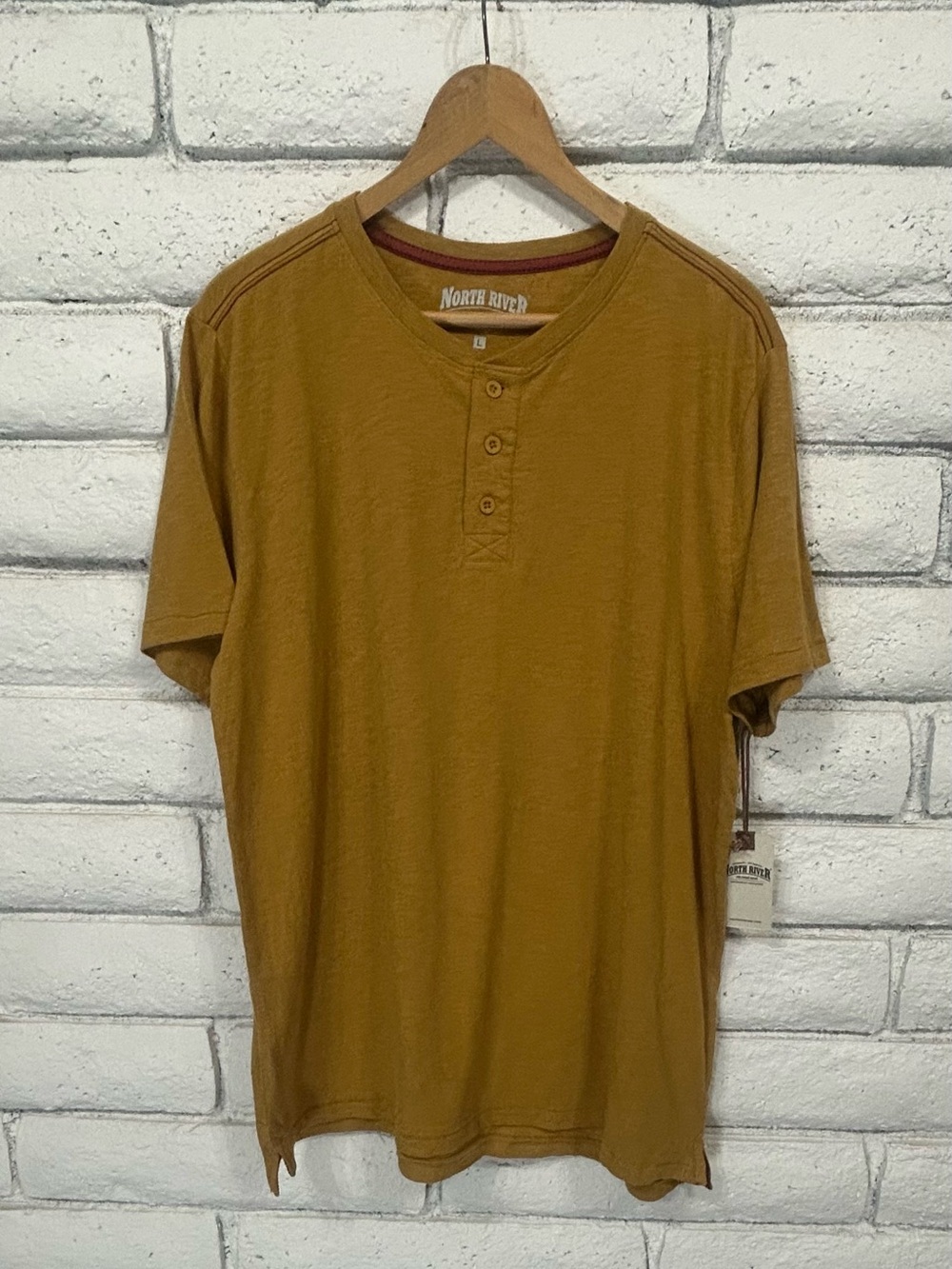 North River Outfitters Men’s Large‎ Soft Stretch Henley T Shirt NWT